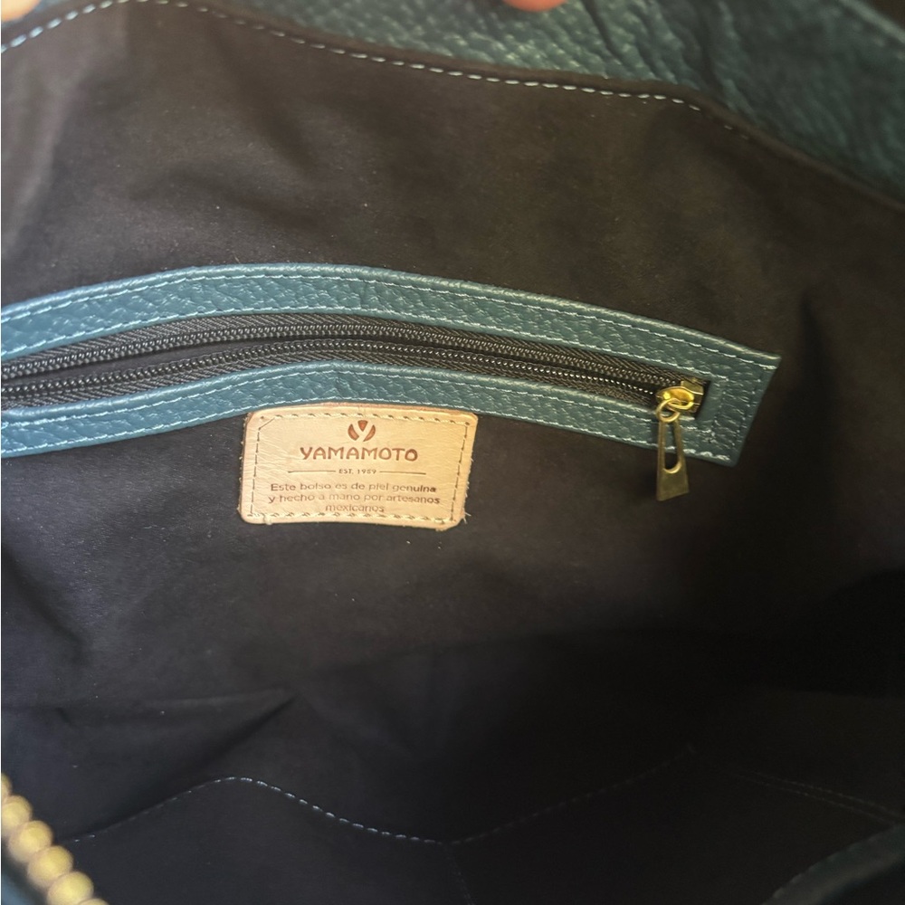 Yamamoto Blue Leather Shoulder Bag - Picture 5 of 9